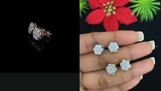 King of Blings MensWomens 925 Silver Yellow 166ct VVS D Moissanite Floral Stud Earrings [upl. by Aubert]