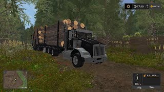 Kenworth T800B logging truck  Rockwood  Farming Simulator 2017  Episode 11 [upl. by Brottman222]