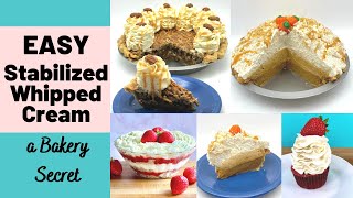 Easy Stabilized Whipped Cream a Bakery Secret [upl. by Brana]