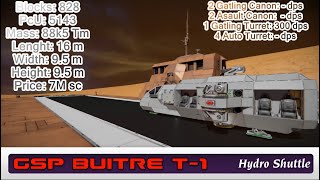 spaceengineers workshop GSP Buitre T1 Shuttle [upl. by Aileek747]