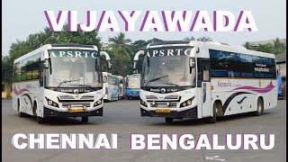 CHENNAI amp BENGALURU VENNELA AC SLEEPER BUSES  APSRRTC VIJAYAWADA DEPOT BHARAT BENZ AC SLEEPERS [upl. by Nylle]