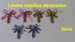 COMO HACER HEBILLAS DECORADAS PARA EL CABELLO  LADYMARIA51 [upl. by Parnell]