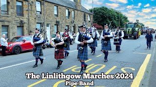 Pipe Band  Linlithgow Marches 2024 [upl. by Eerehc]