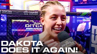 Dangerous Dakota Ditcheva does it again 🏴󠁧󠁢󠁥󠁮󠁧󠁿🏆 PFLWorldChampionship Post Fight Interview [upl. by Aniuqaoj]