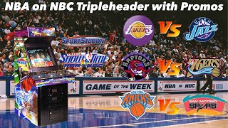 NBA on NBC Tripleheader with 90s Promos  NBA Showtime Arcade V20  Tom and Matt [upl. by Tatiana]