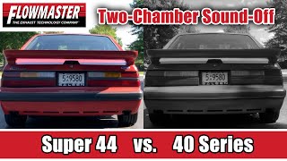 2 Chamber Flowmaster Original 40 vs Super 44 Muffler Sound Comparison [upl. by Denzil]