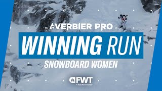 Núria Castán Barón I Snowboard Women Winning Run I 2024 Verbier Pro [upl. by Estis]