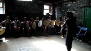 Bodhran Lesson at Causey Farm [upl. by Kaela]