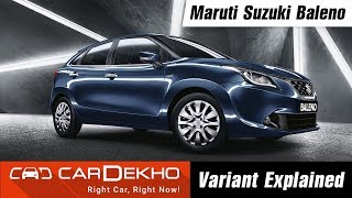 Maruti Suzuki Baleno  Which Variant To Buy  CarDekhocom [upl. by Adyahs715]