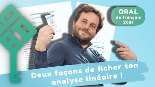 Ficher ton analyse linéaire  deux techniques imparables pour loral de français  Bac 2025 [upl. by Malkah252]