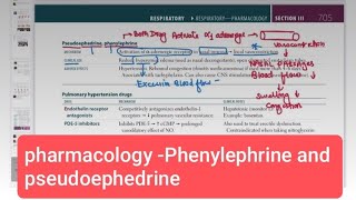 pharmacology Phenylephrine and pseudoephedrineRespiratory 66  First Aid USMLE Step 1 [upl. by Duhl304]