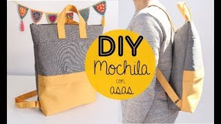 DIY Tutorial mochila con bolsillo y asas [upl. by Yesnikcm]