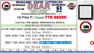 Lottery Sambad Live Dear Nagaland State Lottery Live draw result 020924Lottery live sambad [upl. by Alleirbag564]