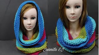 Cuello y Capucha 2 en 1 FÁCIL de realizar paso a paso  Cómo tejer  tejer a crochet [upl. by Annairdna]