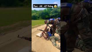 Pov  AK 47 Firing 🔥🔥😱😱 commando training army cammando ak47firing armylover [upl. by Athalla]