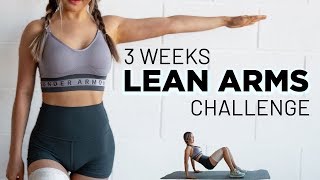 Lean Arms Workout Challenge  Lose Arm Fat No Equipment [upl. by Ailime]