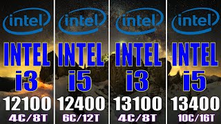 INTEL i3 12100 vs INTEL i5 12400 vs INTEL i3 13100 vs INTEL i5 13400  PC GAMES TEST [upl. by Damiano]