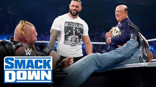 Lesnar returns for the Universal Title Match Contract Signing with Reigns SmackDown Oct 15 2021 [upl. by Ahsek]