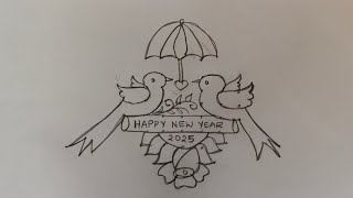 2025 new year latest rangoli designs 73 dots  new year muggulu ideas  parrots new year rangoli [upl. by Annahavas965]