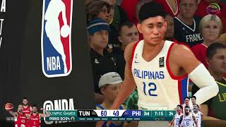 GILAS PILIPINAS vs TUNISIA Wild 2nd Half Game Kai Sotto Shocking Buzzer Beater FIBA 2K [upl. by Coridon]