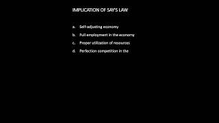 Implications of Says Law macroeconomics economics [upl. by Yrekcaz]