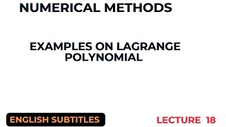 Example Lagrange Polynomial L18  English Subtitles [upl. by Faxen]