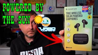 Goodmans True Wireless Solar Powered Earphones For £15 From BampM  Review [upl. by Theresina]