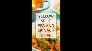 Easy Yellow Split Pea and Spinach Dhal Vegan Shorts [upl. by Egwin]