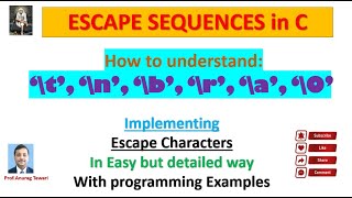 Escape Sequences in C  \t \b \n \0  Escape in Hindi  anuragtewaricprogrammingin5883 [upl. by Jamnes]