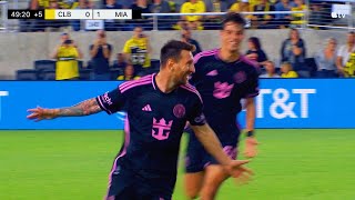 Lionel Messi FREE KICK GOAL makes a BRACE vs Columbus [upl. by Mehalick249]