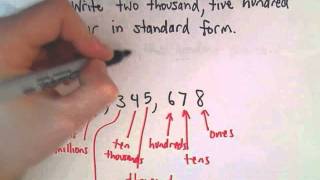 Writing Whole Numbers in Standard Form English to Number [upl. by Nork]