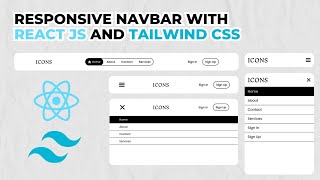 Membuat Responsive Navbar dengan React JS dan Tailwind CSS Monokrom Navbar Black and White Navbar [upl. by Roydd677]