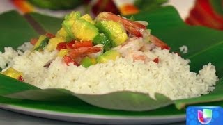 Receta de Arroz a la Porompompero con Maite Perroni y Pedro Fernández  Despierta América [upl. by Shermie]