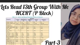 13th Group P block  NCERT Active Recall  Inorganic chemistry [upl. by Akram]