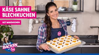 Käse Sahne Blechkuchen  Cremige Leichtigkeit 🍰​ [upl. by Evot693]