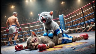 Poor Kitten😿Loss His Daddy in Boxing Match🥊 cat cute catlover catvideos cutecat aicat [upl. by Eiznek55]