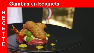 Recette des gambas en beignet [upl. by Lemrac]