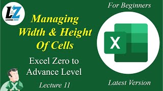 11 MS Excel for Beginners  Managing Width amp Height of Cells  Learner Zero exceltips microsoft [upl. by Heer]