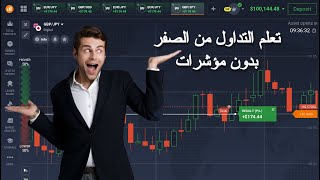 تعلم التداول من الصفر الي الاحتراف  بدون مؤشرات علي منصه iq option [upl. by Amrak]