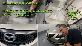 DISASTER DETAIL 05 Mazda 3  First Detail in 5 Years  Cerakote Headlight Restoration [upl. by Haseena20]