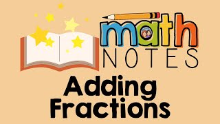 FRACTIONS NOTES  Adding Fractions with Common Denominators  4th Grade Math Series  Part 12 of 21 [upl. by Elton905]