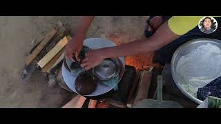 steam rice Traditional food in Myanmar taste of good steam rice ingredientsrice  palm coconut 🥥 [upl. by Kenweigh226]