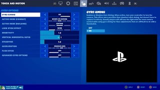 How to Turn On Gyro on PS4  PS5  Fortnite Battle Royale [upl. by Agan]