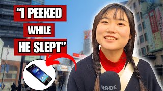 Do You Check Your Boyfriends Phone in Secret  Japan Street Interviews [upl. by Narad]