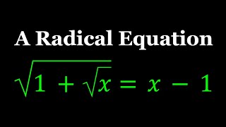 Solving sqrt1sqrtx  x1in Two Ways [upl. by Louise279]