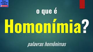 O que é HOMONÍMIA homonímia polissemia paronímia [upl. by Balas]