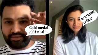 Rohit sharma talked to smriti mandhana on video call after indian womens won gold medal full video [upl. by Giuditta]