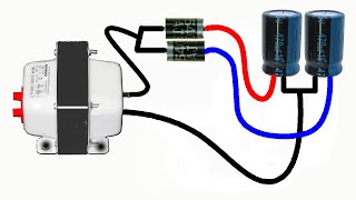 Circuito DOBLADOR de VOLTAJE con DIODOS Y CAPACITORES casero  esquema incluido [upl. by Weld]