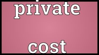 Private cost Meaning [upl. by Venetis]