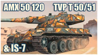 IS7 AMX 50 120 amp TVP T 5051 • WoT Blitz Gameplay [upl. by Oiziruam355]